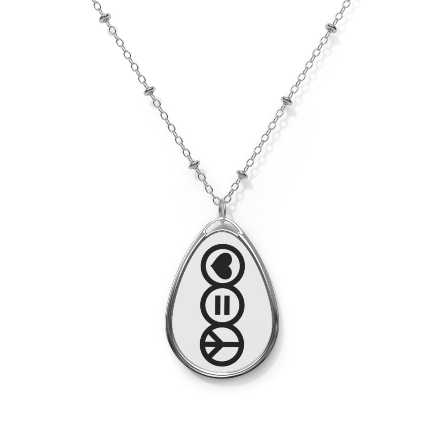 Love Equals Peace Logo Pendant Necklace