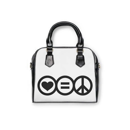 Monochrome Love Equals Peace Handbag