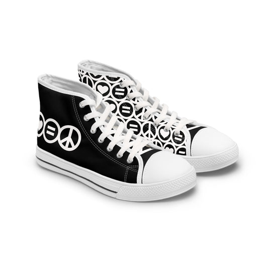 Love Equals Peace Women's High Top Sneakers